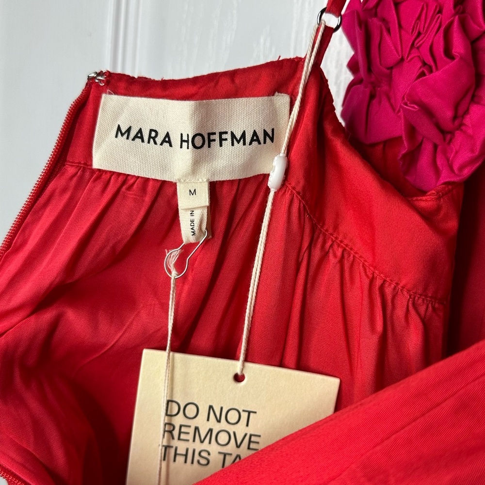 NWT Mara Hoffman Women's Annika Dress Red Size Medium - Picture 7 of 12